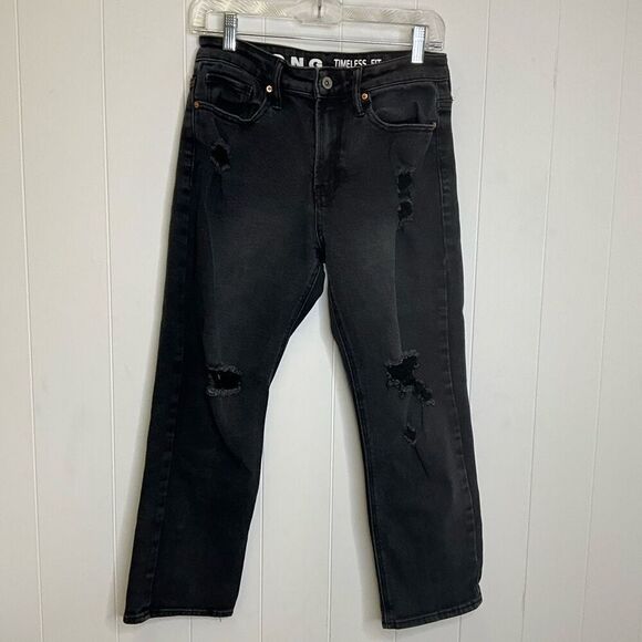 SONG Juniors Size 5/27 Timeless High Rise Distressed Black Jeans Stretch - Picture 1 of 13